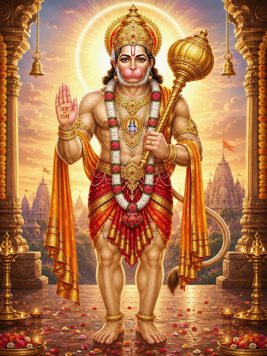 Hanuman Ji in a temple shrine